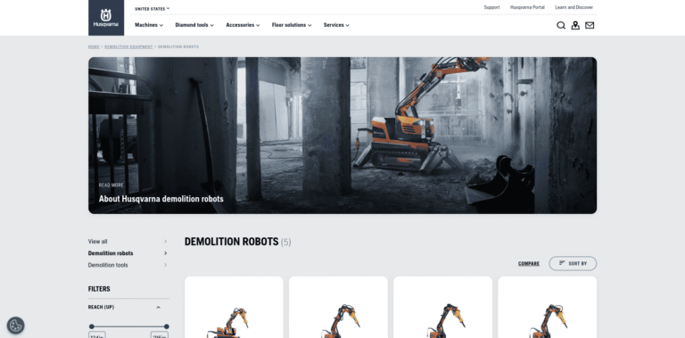 129 Demolition Robots Professional Use Husqvarna US wwwhusqvarnaconstructioncom min 768x379
