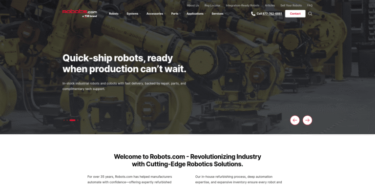 301 Refurbished Industrial Robot Supplier  Parts Services Robotscom wwwrobotscom min 768x379