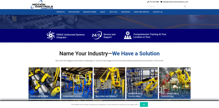 319 Motion Controls Robotics Certified FANUC System Integrator motioncontrolsroboticscom min 768x379