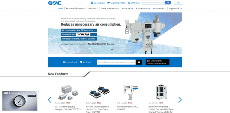 328 SMC CORPORATION Industry Pneumatic Manufacture Actuator Control Energy saving Top ma  wwwsmcworldcom min 768x379