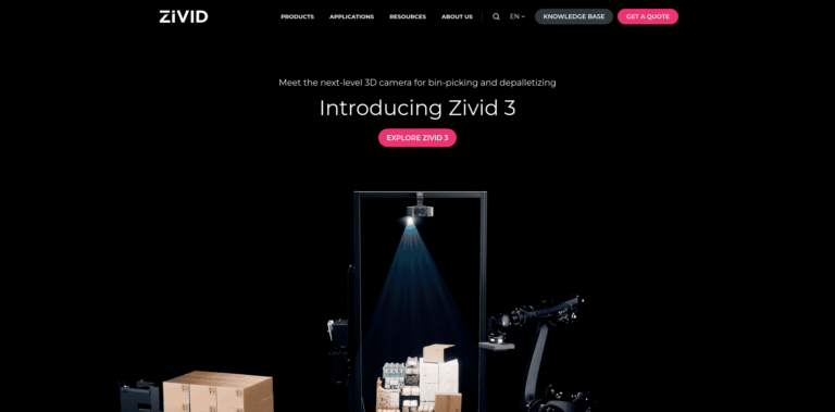 353 Industrial 3D cameras for robotic automation Zivid wwwzivid com min 768x379