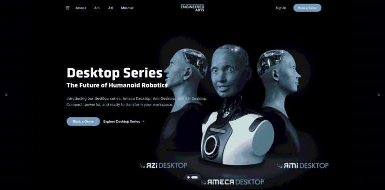 385 Engineered Arts Embodied AI Social Humanoid Robots engineeredartscom min 768x379