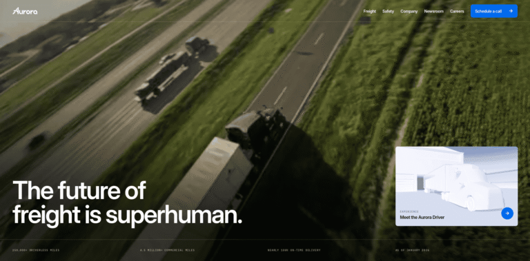 515 Aurora  Self driving freight is here auroratech min 768x379