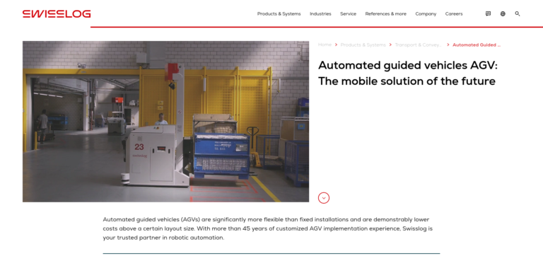 520 Automated Guided Vehicles AGV for Material Handling Swisslog Global wwwswisslogcom 768x379