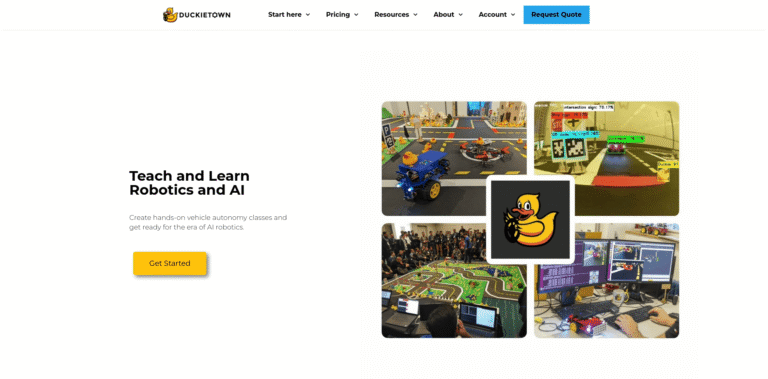 FireShot Capture 055 Duckietown  learning robotics and AI like the professionals  duckietowncom min 768x379