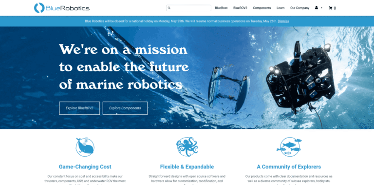 FireShot Capture 069 Blue Robotics Underwater ROVs USVs Thrusters and Sonars  blueroboticscom min 768x379