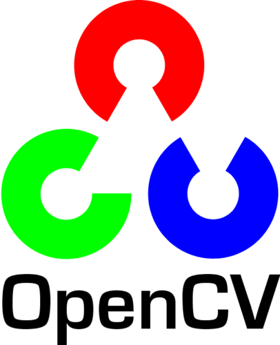 OpenCV Logo with text 406x500