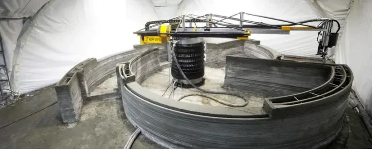 Apis Cor House The robot manipulator used in their project is similar to a tower crane min 768x307