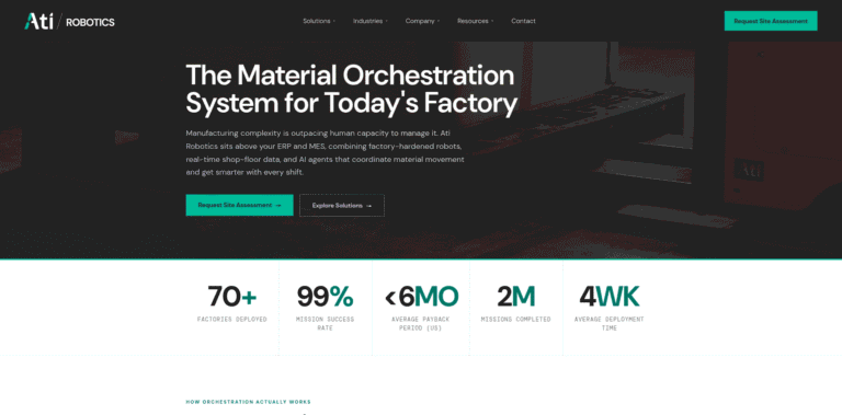 FireShot Capture 304 Agentic Material Orchestration for Factories Ati Robotics Ati R wwwatiroboticsai min 768x379