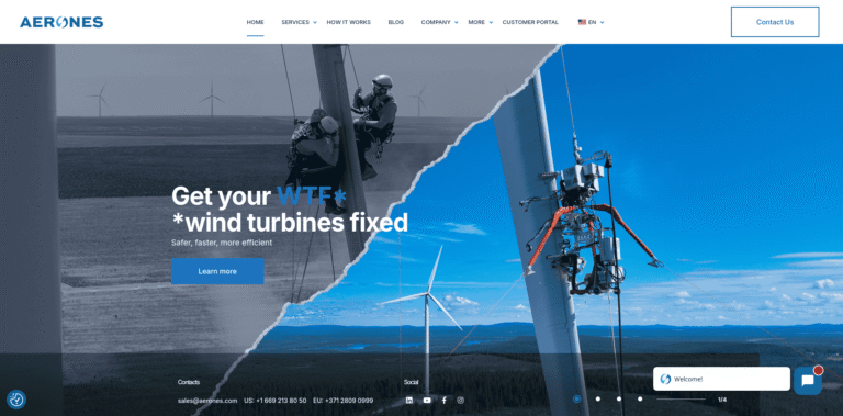 FireShot Capture 377 Robotic Wind Turbine Care Systems Aerones aeronescom min 768x379