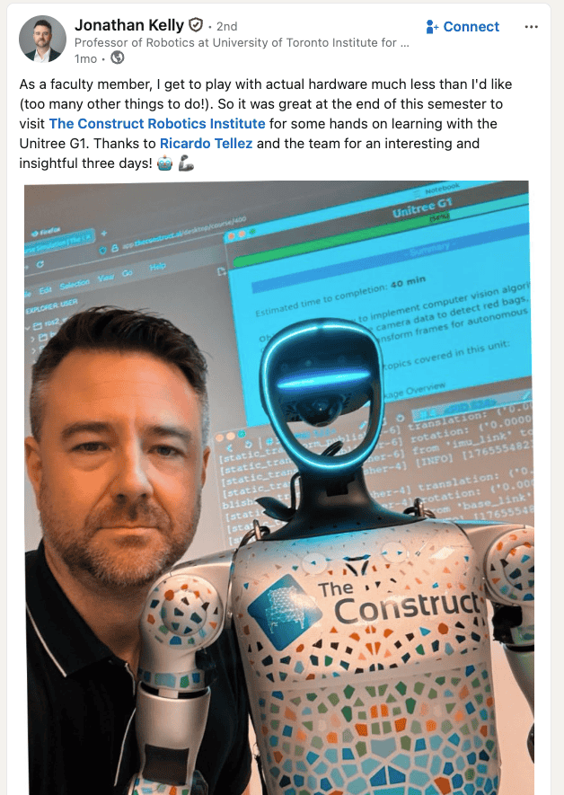 Testimonial Humanoid Robots Training The Construct Robotics Institute Screenshot 2026 02 05 at 175736 min